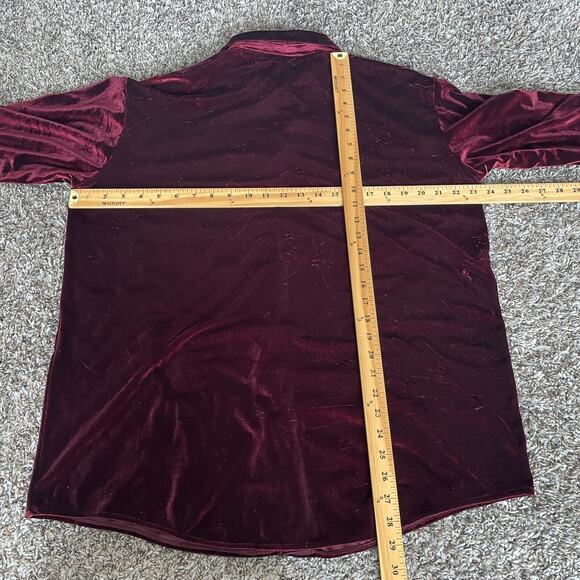 Velvet Top Womens Size Large Burgundy Button Witchy Whimsigoth Fairy Grunge Y2K - Picture 10 of 11